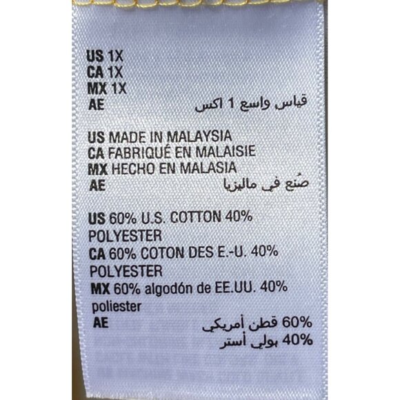 Style & Co Womens 1X Yellow Floral Print Essential Elbow Sleeve Tee Shirt - Picture 7 of 7